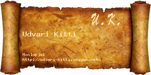 Udvari Kitti névjegykártya